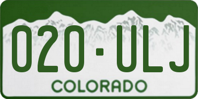 CO license plate 020ULJ