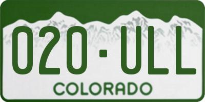 CO license plate 020ULL