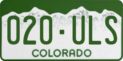 CO license plate 020ULS