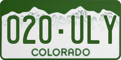 CO license plate 020ULY