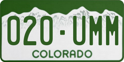 CO license plate 020UMM