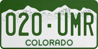 CO license plate 020UMR