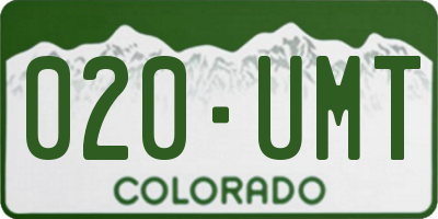 CO license plate 020UMT