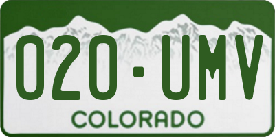 CO license plate 020UMV