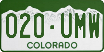 CO license plate 020UMW