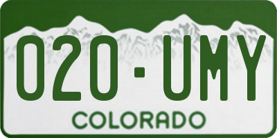 CO license plate 020UMY