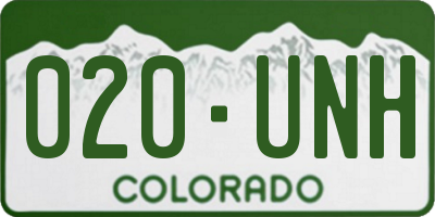 CO license plate 020UNH