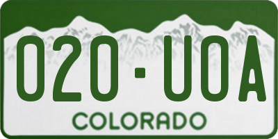 CO license plate 020UOA