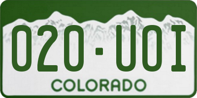 CO license plate 020UOI