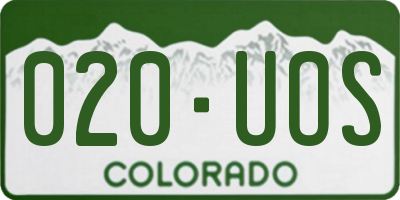 CO license plate 020UOS