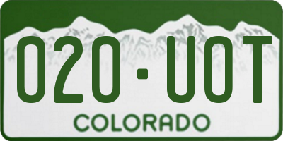 CO license plate 020UOT