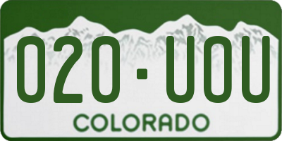 CO license plate 020UOU