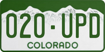 CO license plate 020UPD