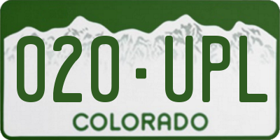CO license plate 020UPL