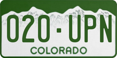 CO license plate 020UPN
