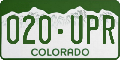 CO license plate 020UPR