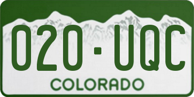 CO license plate 020UQC