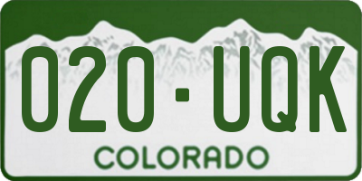 CO license plate 020UQK