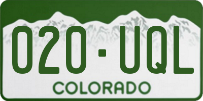CO license plate 020UQL