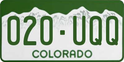 CO license plate 020UQQ