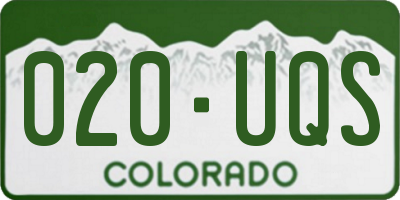 CO license plate 020UQS