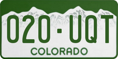 CO license plate 020UQT