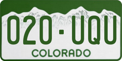 CO license plate 020UQU