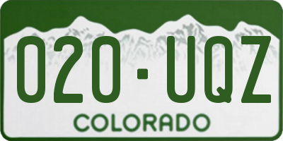 CO license plate 020UQZ