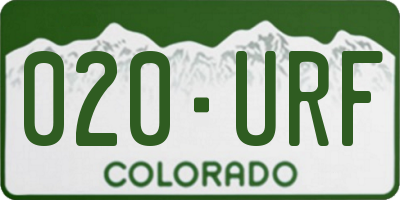 CO license plate 020URF