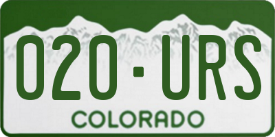 CO license plate 020URS