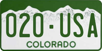 CO license plate 020USA