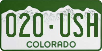 CO license plate 020USH