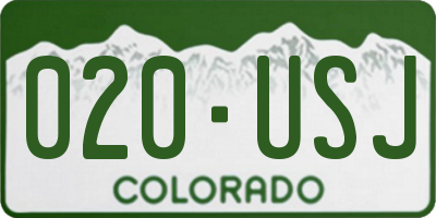 CO license plate 020USJ