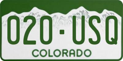 CO license plate 020USQ