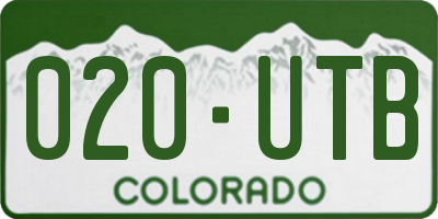 CO license plate 020UTB