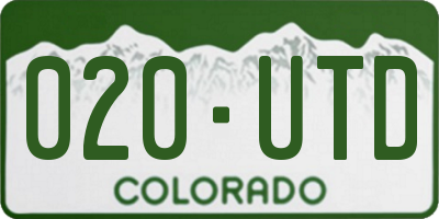 CO license plate 020UTD