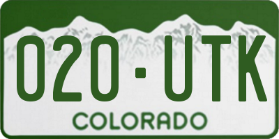 CO license plate 020UTK
