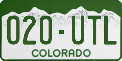 CO license plate 020UTL