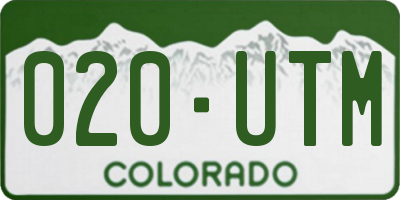 CO license plate 020UTM