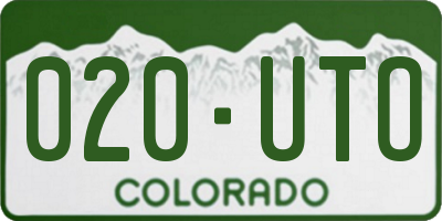 CO license plate 020UTO