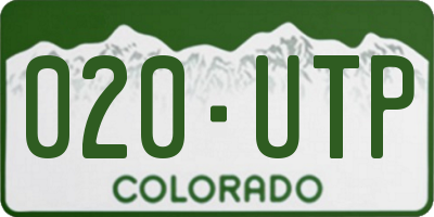 CO license plate 020UTP