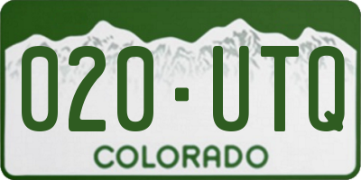 CO license plate 020UTQ