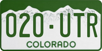 CO license plate 020UTR