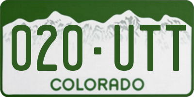 CO license plate 020UTT