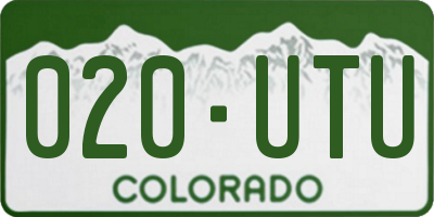 CO license plate 020UTU