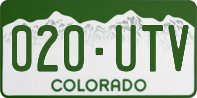 CO license plate 020UTV