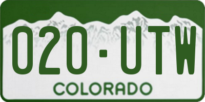 CO license plate 020UTW