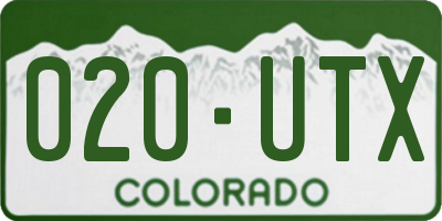 CO license plate 020UTX