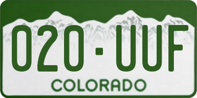 CO license plate 020UUF