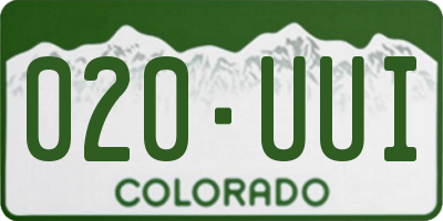 CO license plate 020UUI